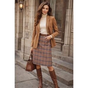 Center Stage Skirt Womens 16 Plaid Retro 70s Preppy Academia Office Boho 70s